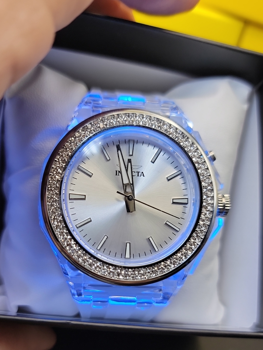 Invicta Celestial Light Up Ladys Watch 70306 Silver Rhinestone 45mm Unisex VIDEO - Picture 14 of 15